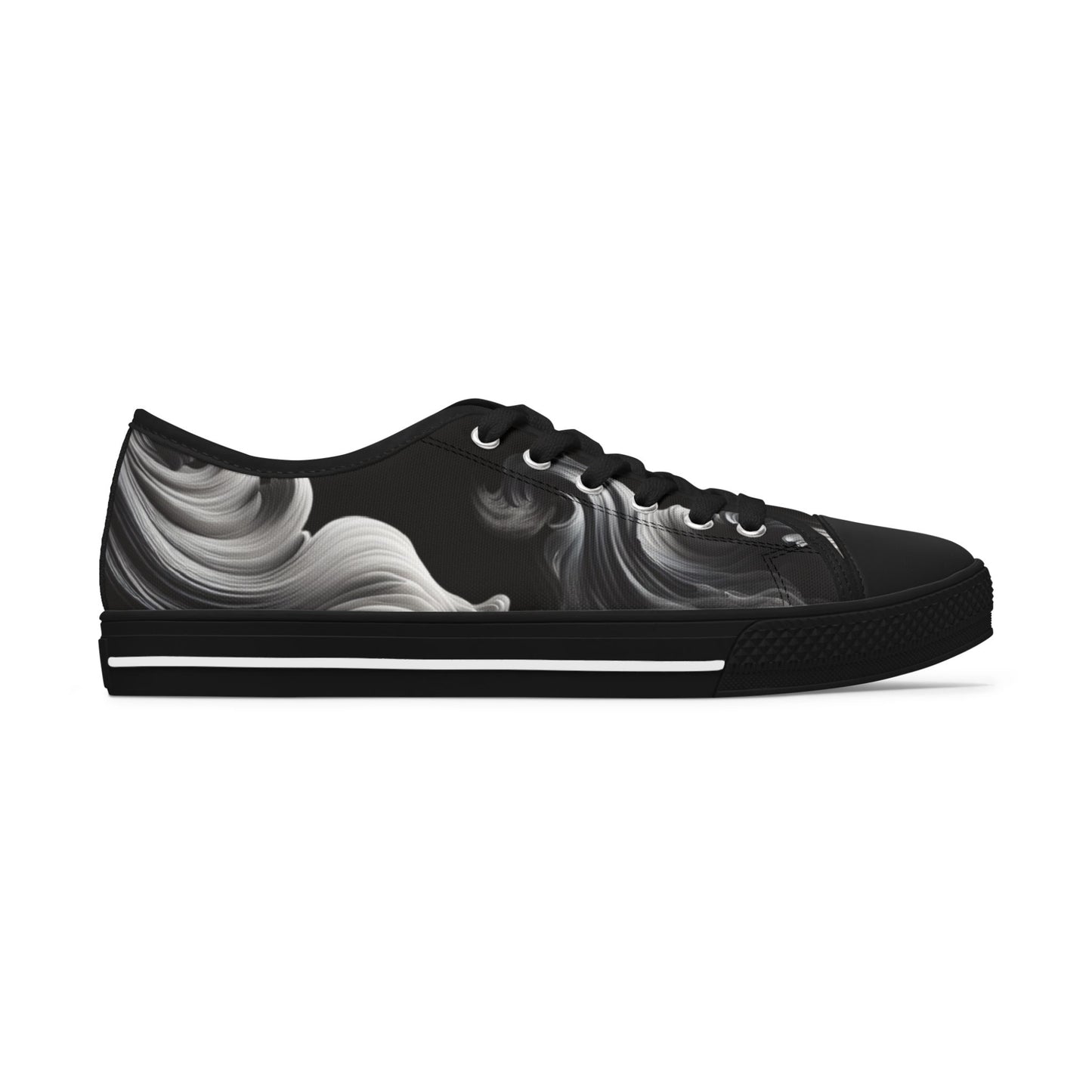 Stylish Women's Low Top Sneakers with Abstract Swirl Design