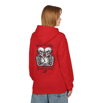Skull Clock Hoodie — “Don’t Waste Time With Hate, Spend Time With Love”