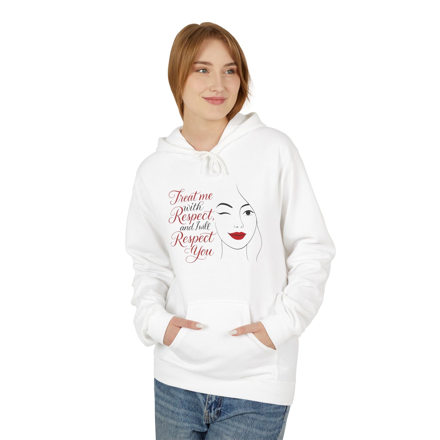 Hoodie - "Treat Me With Respect and I’ll Respect You" Minimalist Face Graphic