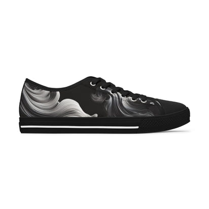 Stylish Women's Low Top Sneakers with Abstract Swirl Design