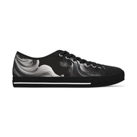 Stylish Women's Low Top Sneakers with Abstract Swirl Design