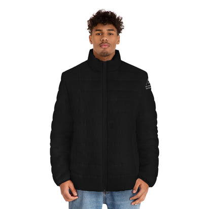 Edgy Men's Dragon Sword Puffer Jacket