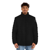 Edgy Men's Dragon Sword Puffer Jacket