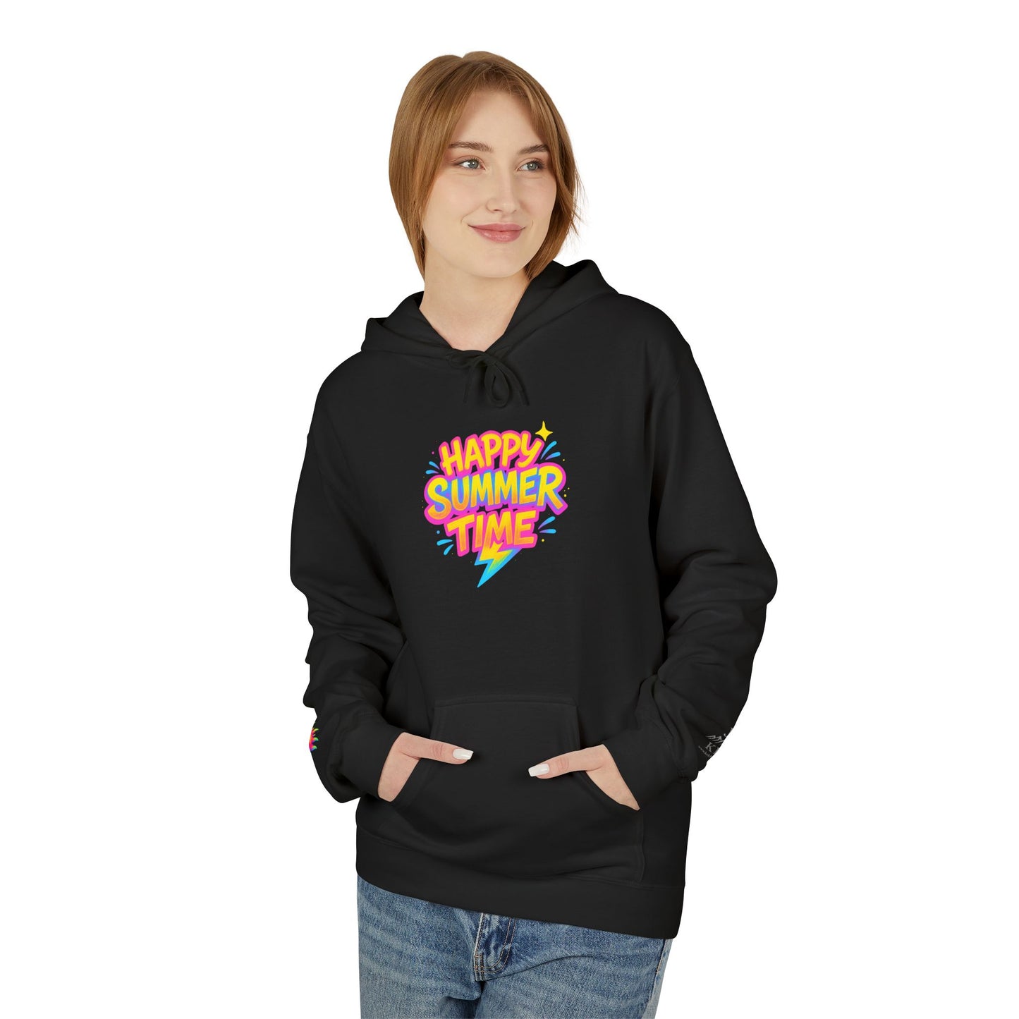 Happy Summertime Hoodie — Bright Retro Summer Graphic