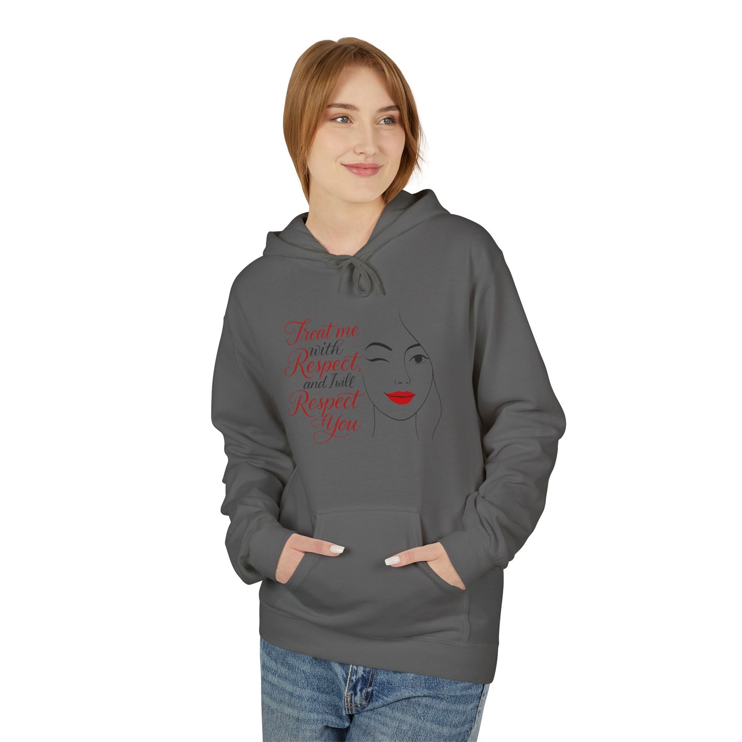 Hoodie - "Treat Me With Respect and I’ll Respect You" Minimalist Face Graphic