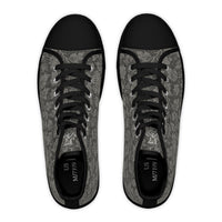 Women's High Top Sneakers — Vintage Floral Grey Lace Pattern