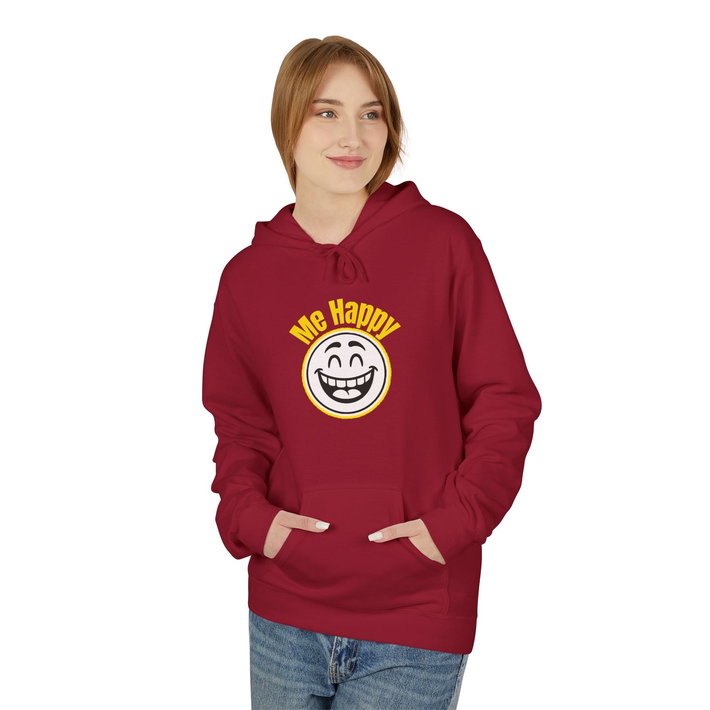 Happy Face & Doodle Figure Hoodie — "Me Happy"