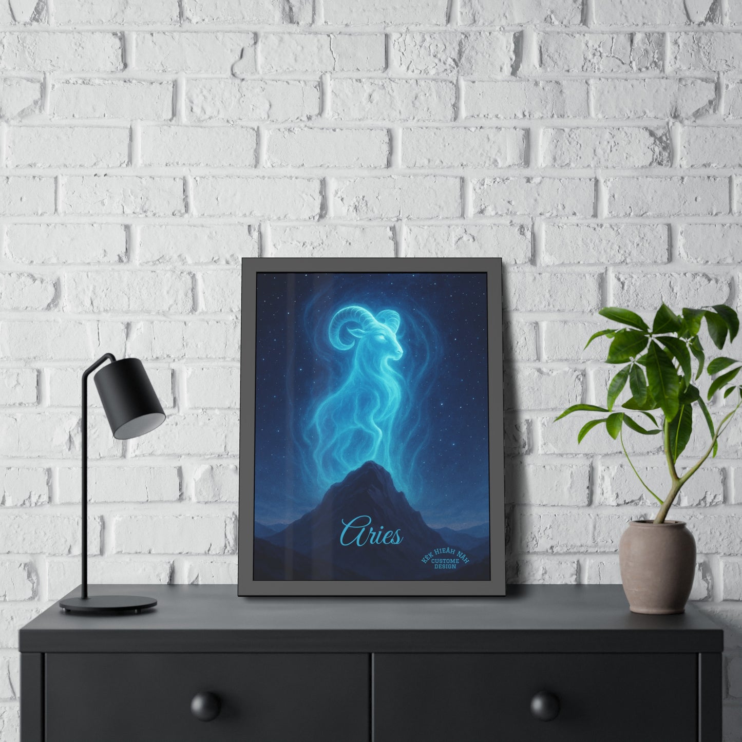 Aries Zodiac Art Framed Paper Poster — Astrology Wall Decor