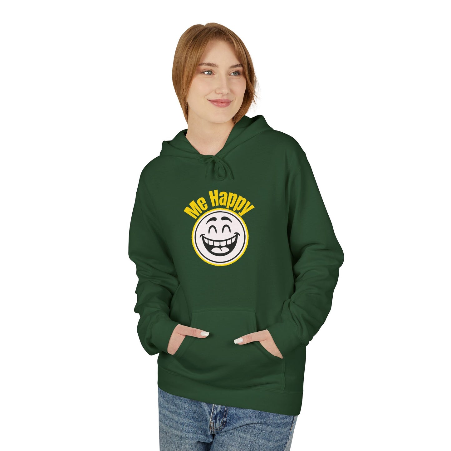 Happy Face & Doodle Figure Hoodie — "Me Happy"