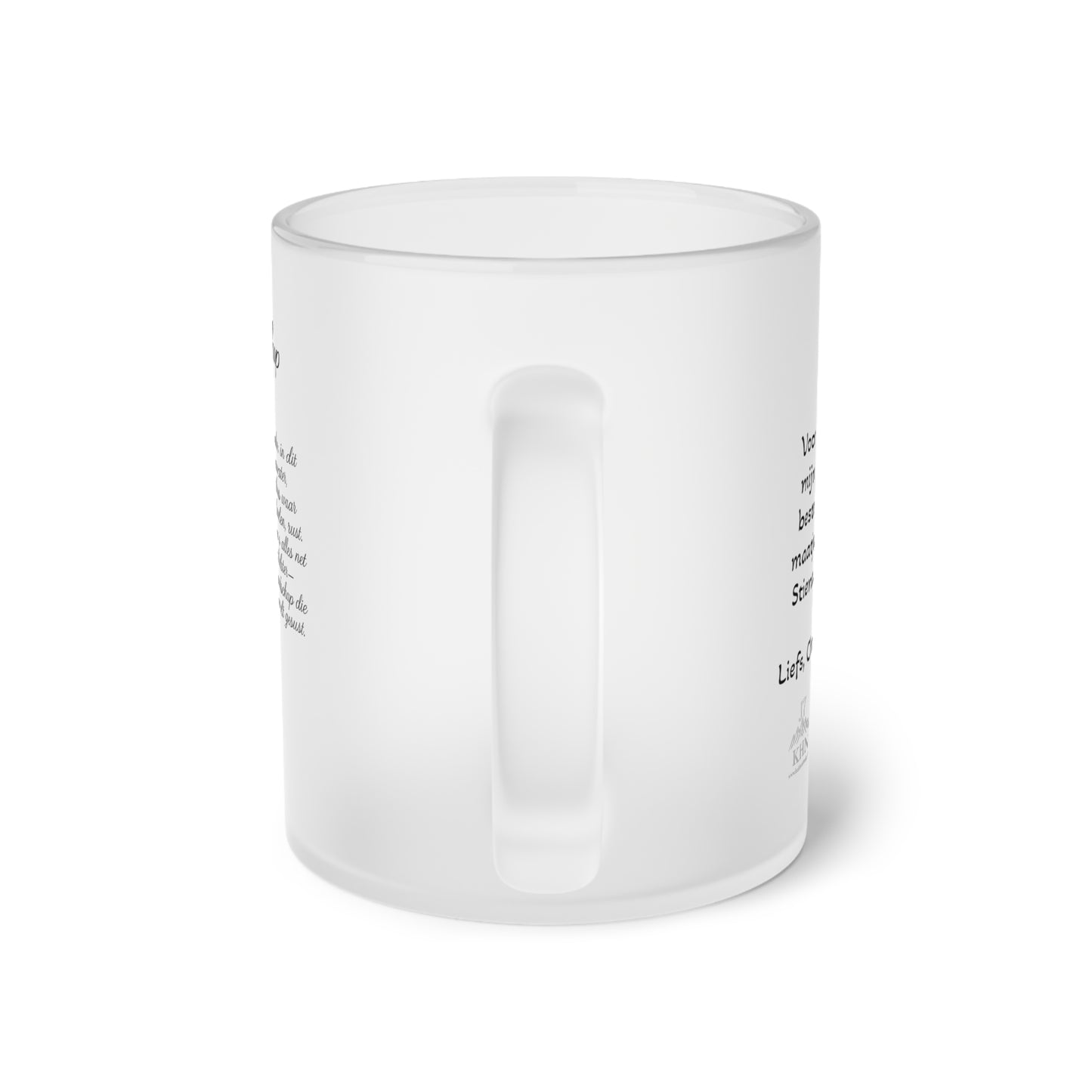 Nautical Anchor & Lighthouse Frosted Glass Mug — Romantic Poem Design
