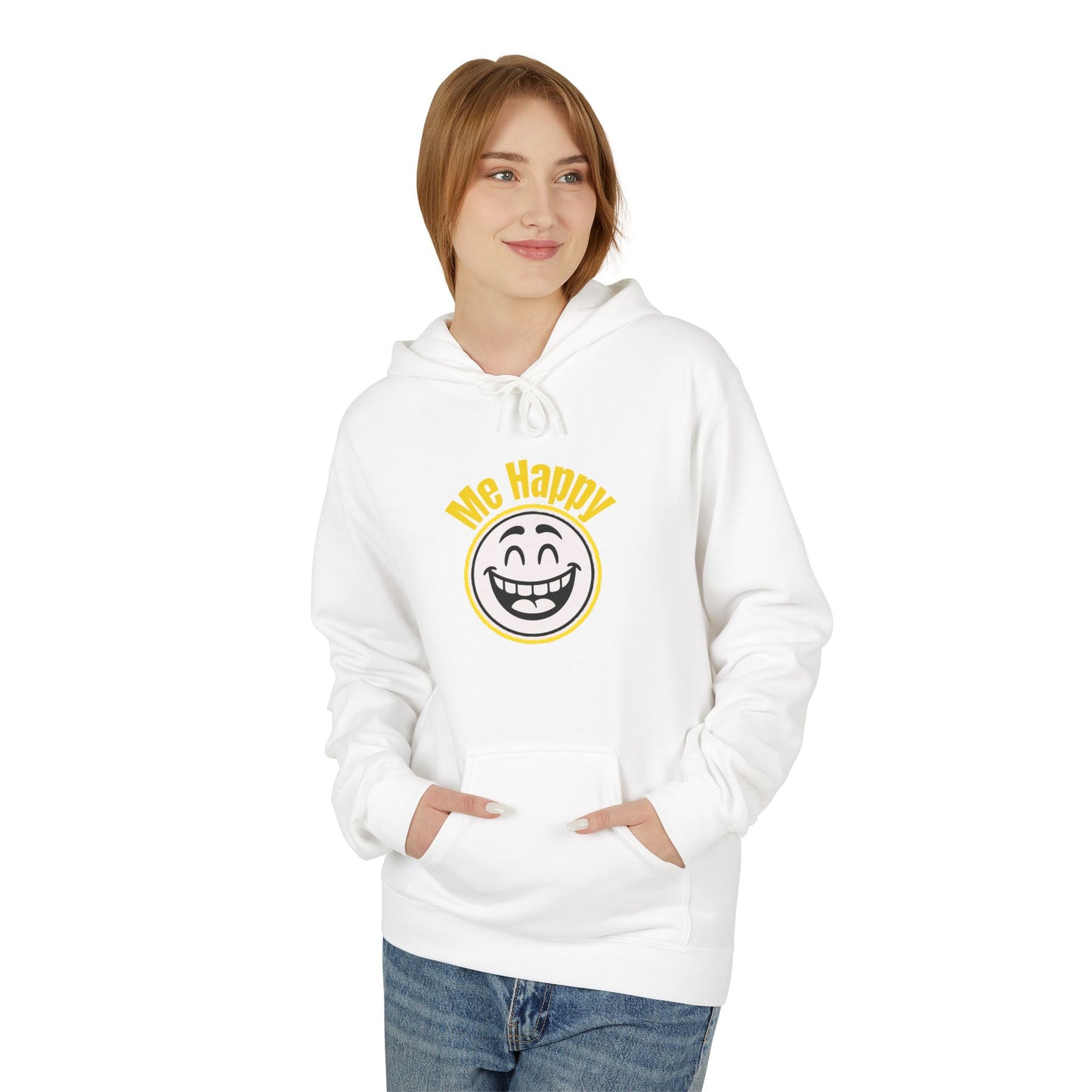 Happy Face & Doodle Figure Hoodie — "Me Happy"